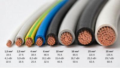 Сечение кабеля: таблица по току, мощности и автомату