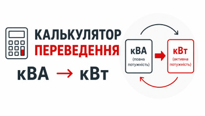 Калькулятор переведення кВА у кВт