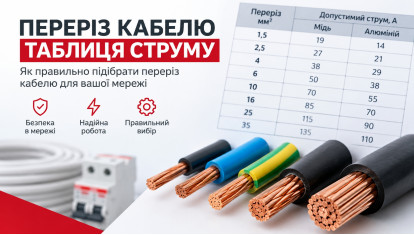 Переріз кабелю: таблиця по струму, потужності і автомату