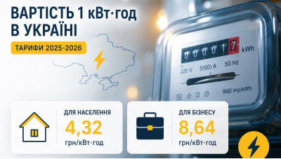 Скільки коштує кіловат електроенергії в Україні: тарифи 2025-2026