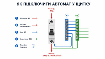 Як підключити автомат у щитку: схема, покрокова інструкція і помилки