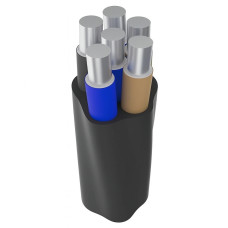 Кабель алюминиевый Южнокабель АВВГ 5х6 мм² черный круглый