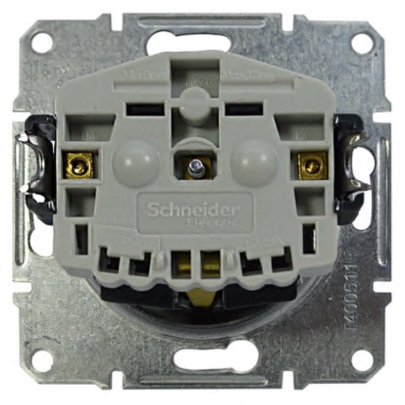 Розетка одинарная с/з и крышкой SCHNEIDER Asfora сталь EPH3100162