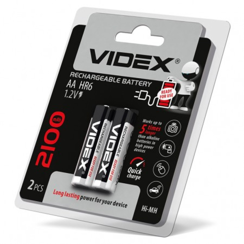 Аккумуляторные батарейки VIDEX HR6 2100mAh 1,2 V ( цена за 1 батарейку) HR6/2100/2DB