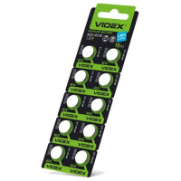 Батарейка часовая алкалиновая (щелочнная) VIDEX AG10 LR1130 (10шт)  AG10/10B/1.5V