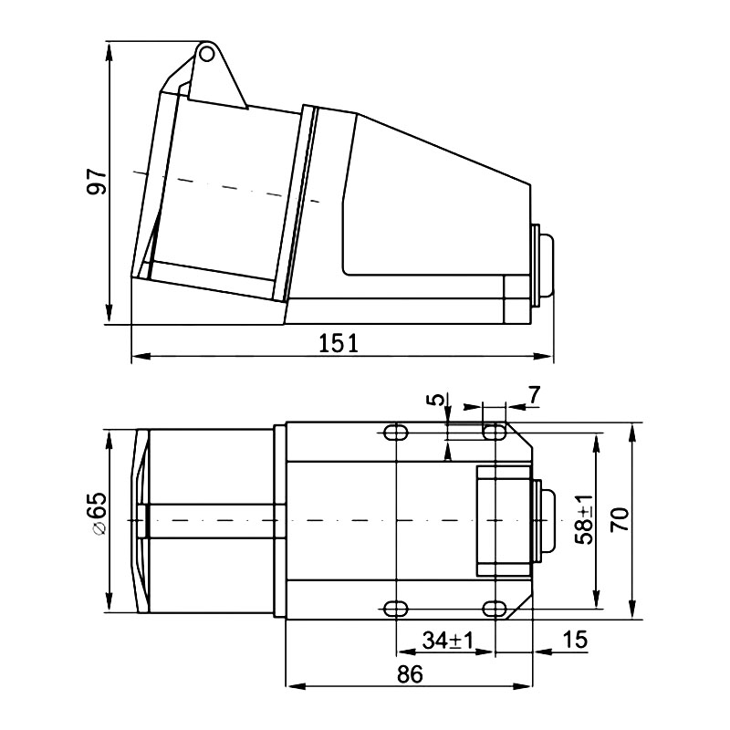 Розетка стационарная 124 3Р+РЭ 32А 380-415В IP44 A0080040005
