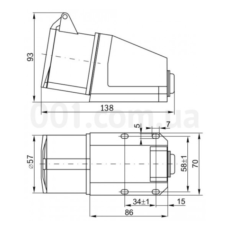 Розетка стационарная 114 3Р+РЭ 16А 380-415В IP44 A0080040002