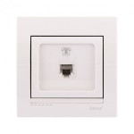 Розетка телефонная одинарная LEZARD Deriy белая 702-0202-137