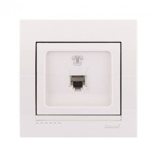 Розетка телефонная одинарная LEZARD Deriy белая 702-0202-137