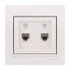 Розетка телефонная двойная LEZARD Deriy белая 702-0202-138