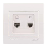 Розетка компьютерная и телефонная LEZARD Deriy белая 702-0202-143