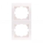 Рамка двойная вертикальная без вставки LEZARD Deriy белая 702-0200-152