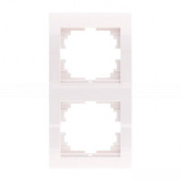 Рамка двойная вертикальная без вставки LEZARD Deriy белая 702-0200-152
