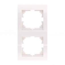 Рамка двойная вертикальная без вставки LEZARD Deriy белая 702-0200-152