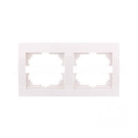 Рамка двойная горизонтальная без вставки LEZARD Deriy белая 702-0200-147
