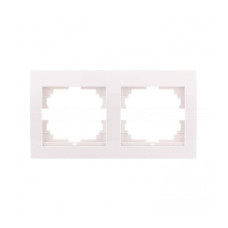 Рамка двойная горизонтальная без вставки LEZARD Deriy белая 702-0200-147