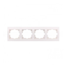 Рамка четверная горизонтальная без вставки LEZARD Deriy белая 702-0200-149