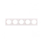Рамка пятерная горизонтальная без вставки LEZARD Deriy белая 702-0200-150 