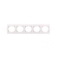 Рамка пятерная горизонтальная без вставки LEZARD Deriy белая 702-0200-150 