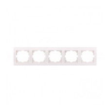 Рамка пятерная горизонтальная без вставки LEZARD Deriy белая 702-0200-150 