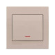 Выключатель одноклавишный с подсветкой LEZARD Deriy крем 702-0303-111