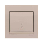 Выключатель одноклавишный проходной с подсветкой LEZARD Deriy крем 702-0303-114