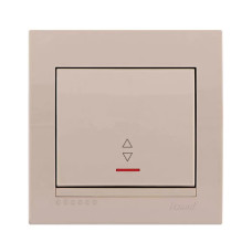 Выключатель одноклавишный проходной с подсветкой LEZARD Deriy крем 702-0303-114