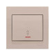 Выключатель одноклавишный проходной с подсветкой LEZARD Deriy крем 702-0303-114