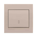 Выключатель одноклавишный проходной LEZARD Deriy крем 702-0303-105