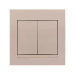 Выключатель двухклавишный LEZARD Deriy крем 702-0303-101