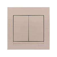 Выключатель двухклавишный LEZARD Deriy крем 702-0303-101