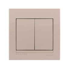 Выключатель двухклавишный LEZARD Deriy крем 702-0303-101