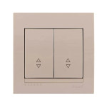 Выключатель двухклавишный проходной LEZARD Deriy крем 702-0303-106