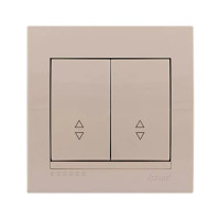 Выключатель двухклавишный проходной LEZARD Deriy крем 702-0303-106