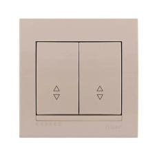 Выключатель двухклавишный проходной LEZARD Deriy крем 702-0303-106