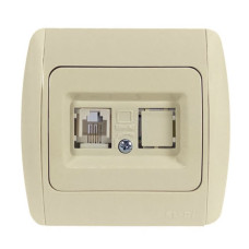 Розетка одинарная телефонная RJ-11 EL-BI Zirve крем (501-000300-221)