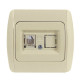 Розетка одинарная телефонная RJ-11 EL-BI Zirve крем (501-000300-221)
