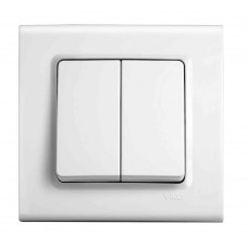 Выключатель двухклавишный VIKO Linnera белый 91400002