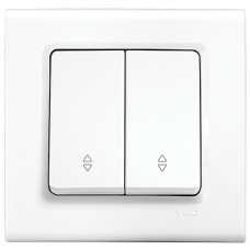 Выключатель двухклавишный проходной VIKO Linnera белый 90400017