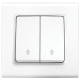 Выключатель двухклавишный проходной VIKO Linnera белый 90400017
