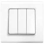 Выключатель трехклавишный VIKO Linnera белый 90400068