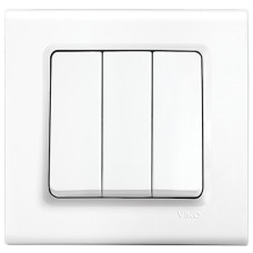 Выключатель трехклавишный VIKO Linnera белый 90400068