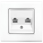 Розетка компьютерная двойная VIKO Linnera белая 90400034