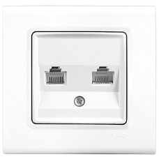 Розетка компьютерная и телефонная VIKO Linnera белая 90400035