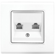 Розетка телефонная двойная VIKO Linnera белая 90400033