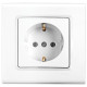 Розетка одинарная с/з VIKO Linnera белая 91400008
