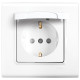 Розетка одинарная с/з и защитной крышкой VIKO Linnera белая 90400012