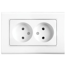 Розетка двухмесная б/з VIKO Linnera белая 90400055