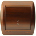 Вимикач накладний одноклавішний прохідний LEZARD Demet античний кедр IP20 711-0400-105