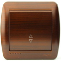 Выключатель накладной одноклавишный проходной LEZARD Demet античный кедр IP20 711-0400-105